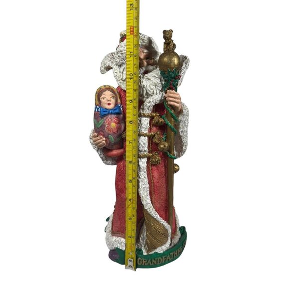 Santa's Magical Toyshop Grandfather Frost Russian Santa Matryoshka Gold Staff - Picture 13 of 14